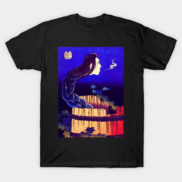 "A woman ghost appeared from a well" by Katsushika Hokusai (1760 - 1849) TECHNICOLOR REMASTERED T-Shirt by FineArtMaster